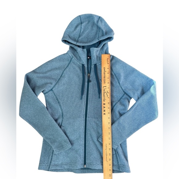 THE NORTH FACE Womens Tundra Fleece Jacket Prussian Blue Full Zip Hooded Small - Picture 2 of 6
